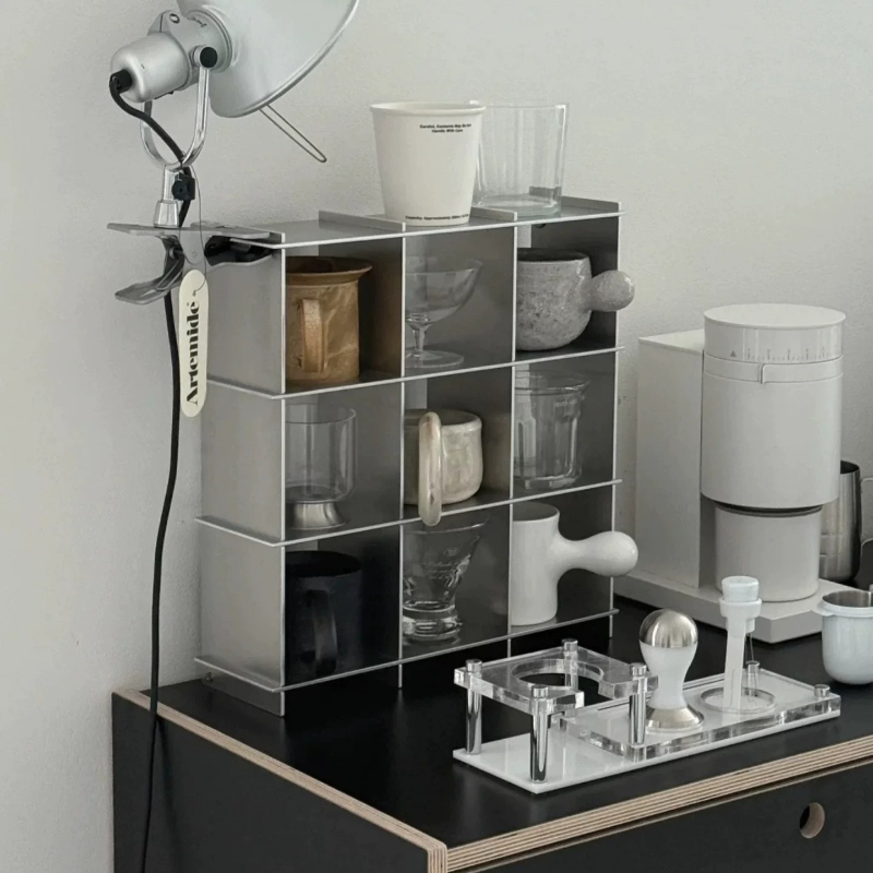 Commercial Kitchen Shelving - Minimalistisches Aluminium-Legierung Tassenregal für die Arbeitsplatte,