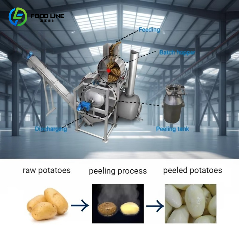 Commercial Potato Peeler - Anpassbare Hochleistungs-Dampfschälmaschine, Kommerzieller Kartoffel-Dampfschäler