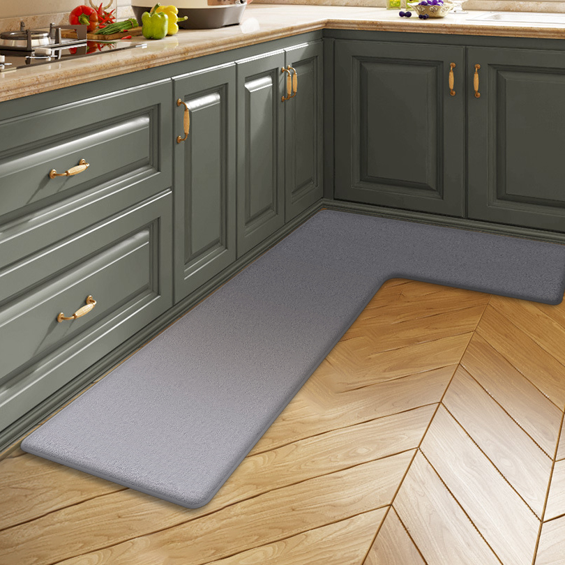 Kitchen Flooring Commercial - Einfarbige Küche L-förmige schmutzabweisende weiche Bodenmatte