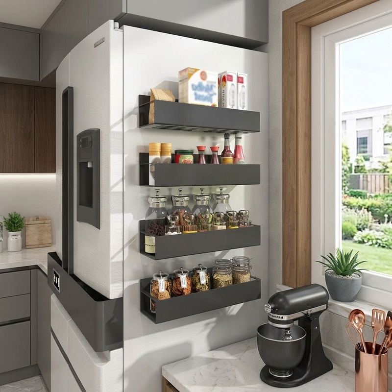 Commercial Kitchen Shelving - Magnetisches Kühlschrank-Regal Organizer Starker Magnet Gewürzhalter