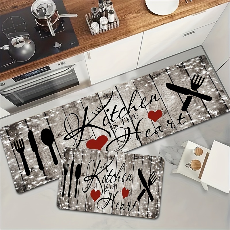 Kitchen Flooring Commercial - VIKAMA 1/2 Stück einfache herzförmige Küchenbodenmatte