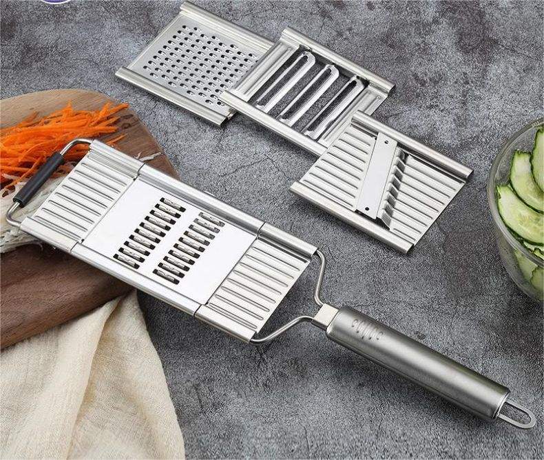 Commercial Potato Peeler - 4-in-1-Gemüseschneider, Edelstahl-Schredder, Mehrzweck-Gemüseschneider, Schnitte, Set, manuelle