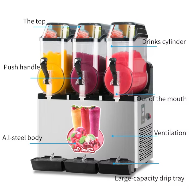 Cold Drink Dispenser - Automatische Kommerzielle Slush-Maschine, 36L Kapazität, Margarita-Granita-Hersteller,