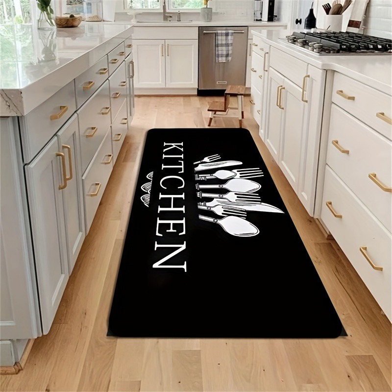 1 Stück schwarze Küchenbodenma – Kitchen Flooring Commercial Bewertung und Preis
