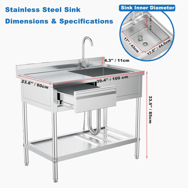 Edelstahl-Allzweckschüssel mit – Commercial Kitchen Plumbing Bewertung und Preis