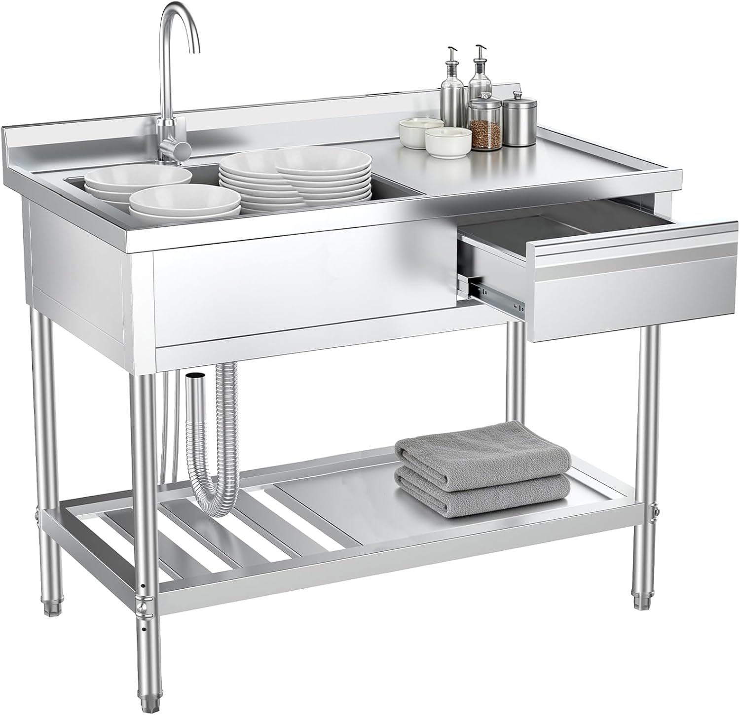 Edelstahl-Allzweckschüssel mit – Commercial Kitchen Plumbing Bewertung und Preis
